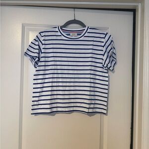 AYR Women’s Blue and White Striped Tee